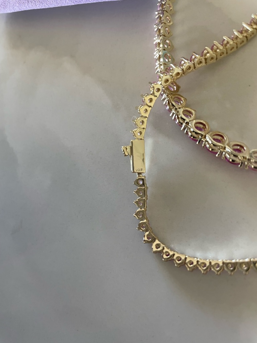 NWT Melinda Maria Gold “Not Your Basic Graduated Ombré Tennis Necklace” - Picture 5 of 8